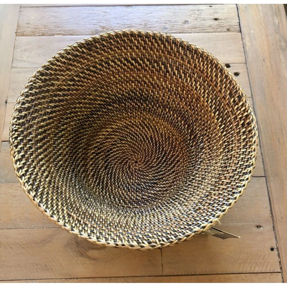 Tommy Bahama Handcrafted Woven Rattan Basket New With Tags